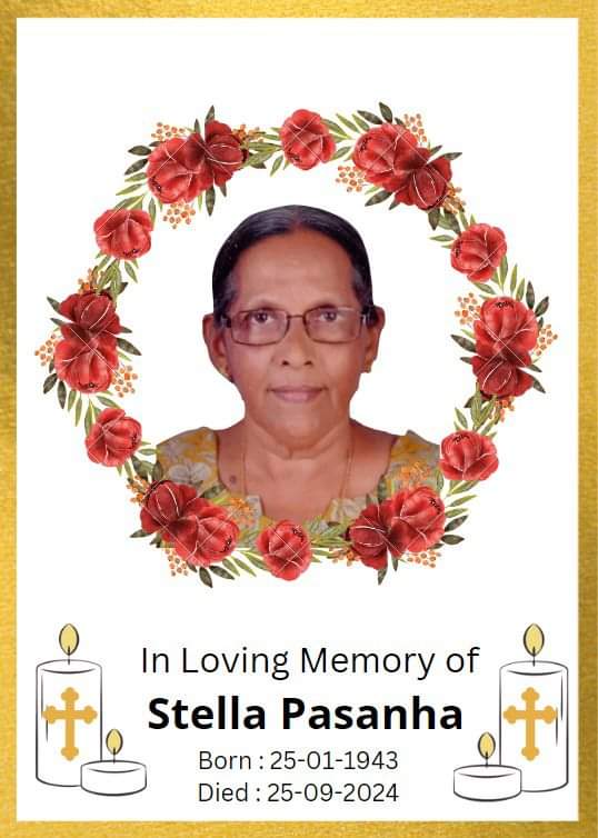 OBITUARY -Stella Pasanha 81 years