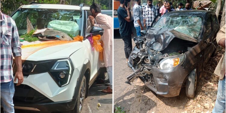 ಪೋಳ್ಯ: ಕಾರುಗಳ ಮಧ್ಯೆ ಅಪಘಾತ; ಮೂವರಿಗೆ ಗಾಯ