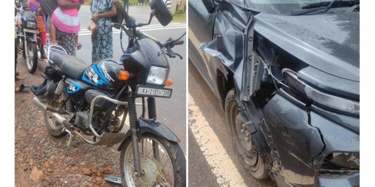 ಪುತ್ತೂರು: ಕಾರು ಮತ್ತು ಬೈಕ್ ಡಿಕ್ಕಿ: ಬೈಕ್ ಸವಾರನಿಗೆ ಗಾಯ..!!