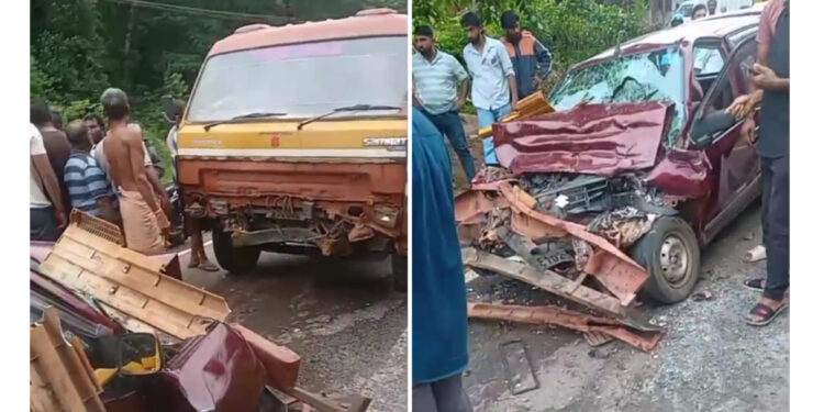 ವಿಟ್ಲ: ಕಾರು ಮತ್ತು ಟಿಪ್ಪರ್ ನಡುವೆ ಡಿಕ್ಕಿ: ಮೂವರು ಗಂಭೀರ