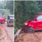 ಪುತ್ತೂರು: ಚಾಲಕನ ನಿಯಂತ್ರಣ ತಪ್ಪಿ ವಿದ್ಯುತ್ ಕಂಬಕ್ಕೆ ಗುದ್ದಿದ ಕಾರು..