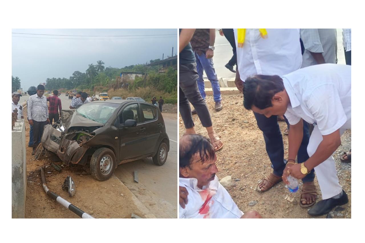 ಮೆಲ್ಕಾರ್ ಡಿವೈಡರ್‌ಗೆ ಕಾರು ಡಿಕ್ಕಿ: ಪುತ್ತೂರಿನ ನಾಲ್ವರಿಗೆ ಗಾಯ : ಆಸ್ಪತ್ರೆಗೆ ದಾಖಲಿಸಿದ ಕೃಷ್ಣ ಪ್ರಸಾದ್ ಆಳ್ವ