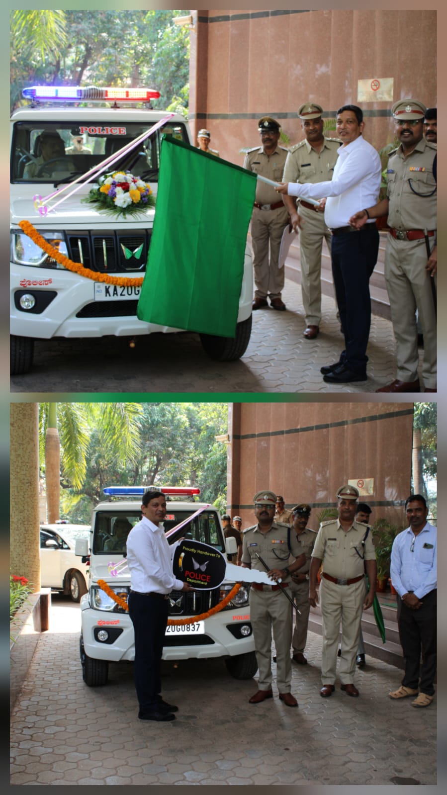 ಬೊಲೆರೋ ಜೀಪ್ ಉಡುಪಿ ಜಿಲ್ಲಾ ಪೊಲೀಸ್ ಇಲಾಖೆಗೆ ಹಸ್ತಾಂತರ