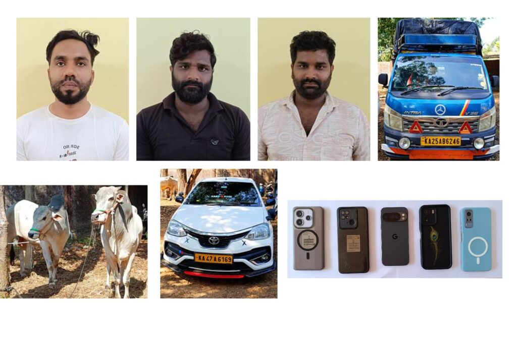 ಅಕ್ರಮ ಜಾನುವಾರು ಸಾಗಾಟ ಹಾಗೂ ಹತ್ಯೆಗೆ ಯತ್ನ: ಮೂವರು ಬಂಧನ, ವಾಹನಗಳು ಜಪ್ತಿ