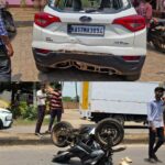 ಶಿರ್ವ: ಕಾರು ಹಾಗೂ ಬೈಕ್ ಸಿನಿಮೀಯ ರೀತಿಯಲ್ಲಿ ಡಿಕ್ಕಿ, ಬೈಕ್ ಸವಾರ ಅಪಾಯದಿಂದ ಪಾರು