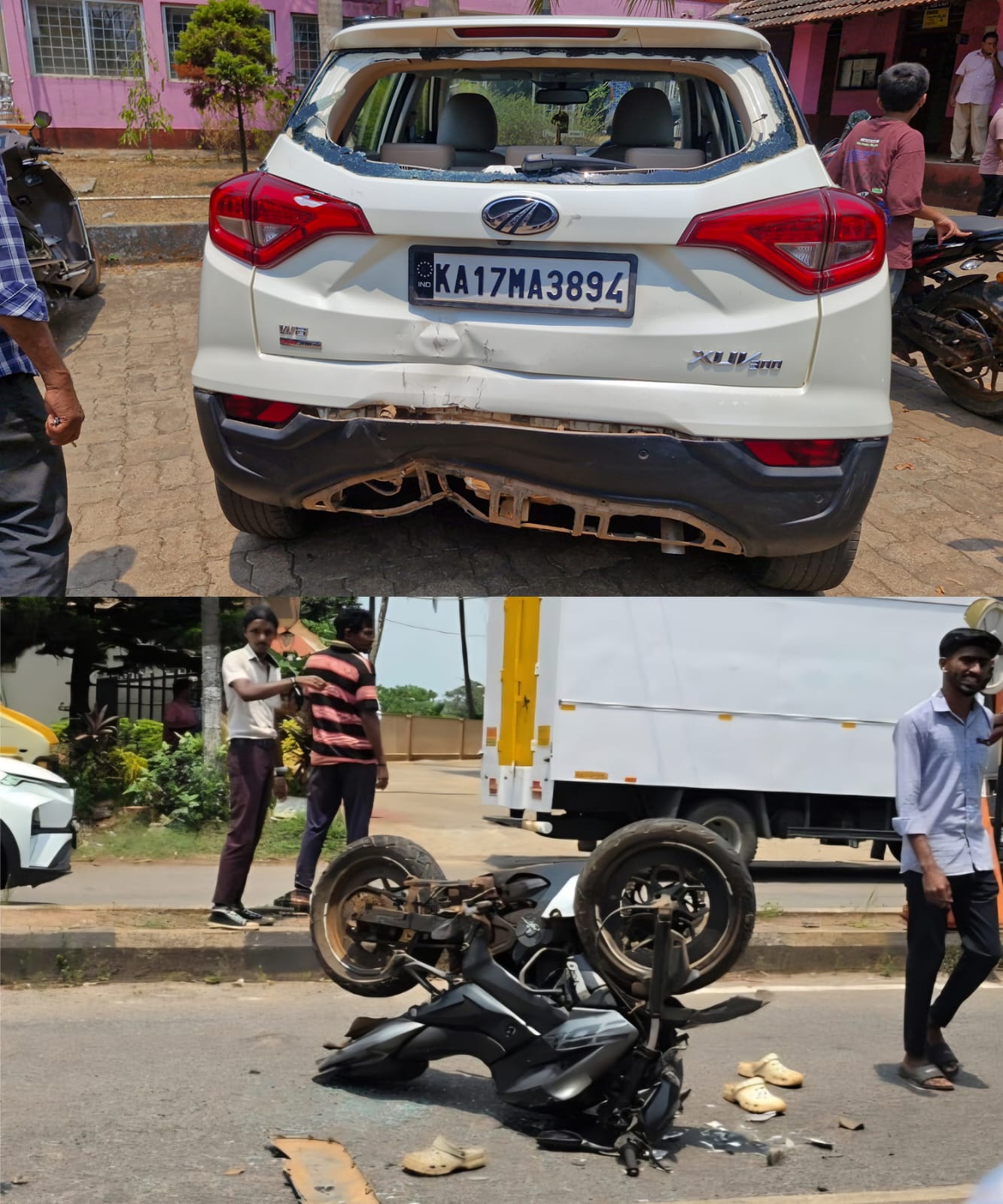 ಶಿರ್ವ: ಕಾರು ಹಾಗೂ ಬೈಕ್ ಸಿನಿಮೀಯ ರೀತಿಯಲ್ಲಿ ಡಿಕ್ಕಿ, ಬೈಕ್ ಸವಾರ ಅಪಾಯದಿಂದ ಪಾರು