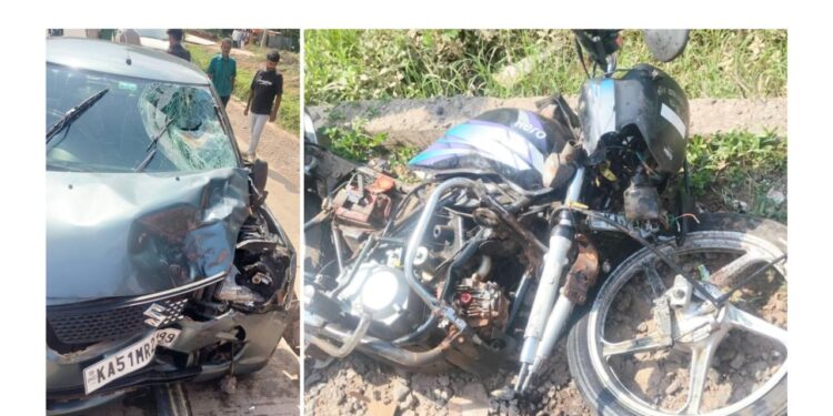 ಗೋಳಿತ್ತೊಟ್ಟು ಜಂಕ್ಷನ್‌ನಲ್ಲಿ ಭೀಕರ ಅಪಘಾತ: ಬೈಕ್‌ ಸವಾರ ಸ್ಥಳದಲ್ಲೇ ಸಾವು, ಮಹಿಳೆಗೆ ಗಂಭೀರ ಗಾಯ..!!