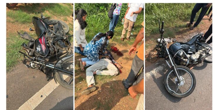 ಬೈಕ್‌ ಗಳ ನಡುವೆ ಅಪಘಾತ: ಓರ್ವ ಮೃತ್ಯು: ಇಬ್ಬರು ಗಂಭೀರ..!!