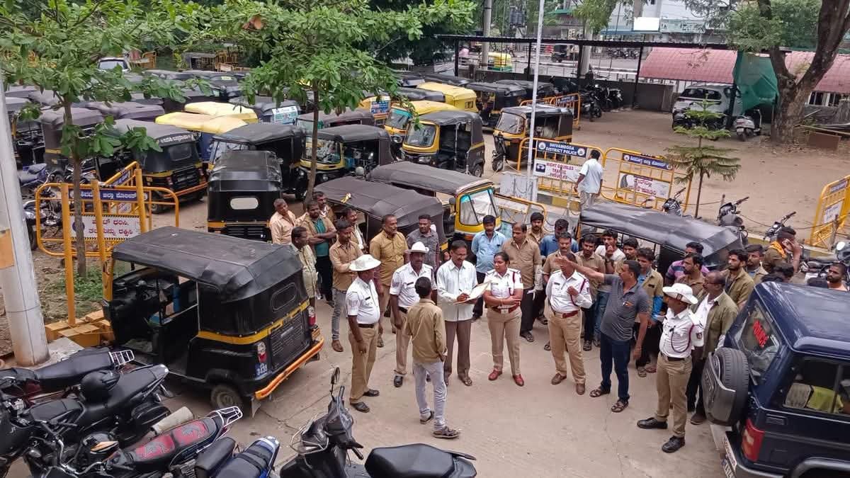 ಶಿವಮೊಗ್ಗದಲ್ಲಿ ಆಟೊಗಳ ವಿರುದ್ಧ ಸಂಚಾರ ಪೊಲೀಸರ ದಾಳಿ: 70 ಆಟೊಗಳು ವಶಕ್ಕೆ