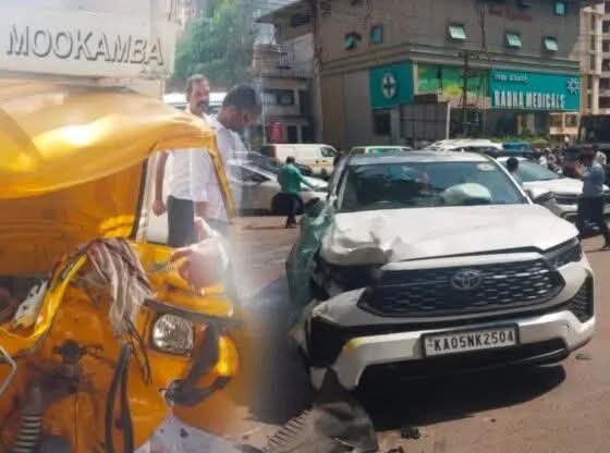 ಮಂಗಳೂರು: ಗೂಡ್ಸ್ ಆಟೋ ರಿಕ್ಷಾಕ್ಕೆ ನ್ಯಾಯಾಧೀಶರ ಕಾರು ಡಿಕ್ಕಿ: ಆಟೋ ಚಾಲಕ ಗಂಭೀರ ಗಾಯ