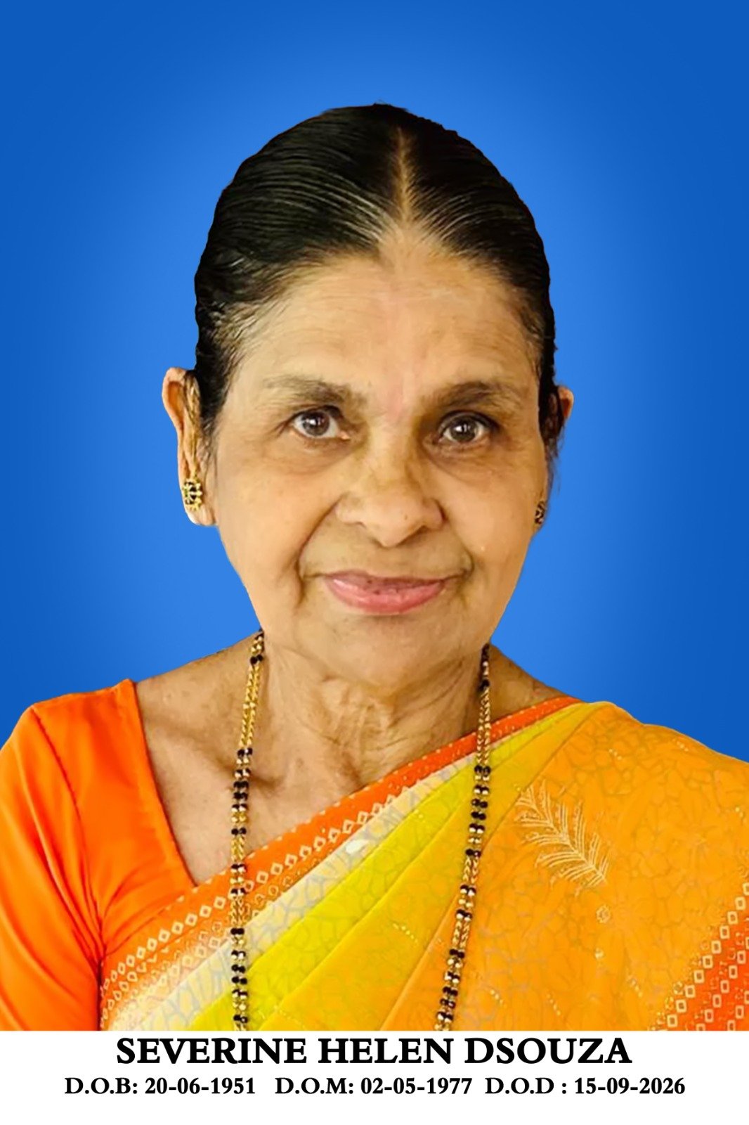 Obituary -Sevrine Helen D’souza (70) Vamanjoor